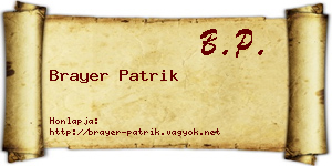 Brayer Patrik névjegykártya